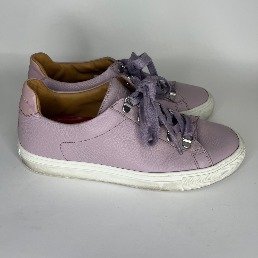 Koio Collective Shoes Lace Up Casual Sneakers Women Size 37 US 6 Purple Leather